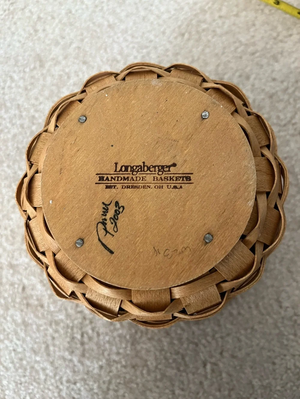 Lot of 3 Longaberger baskets from late 1990s to early 2000s.